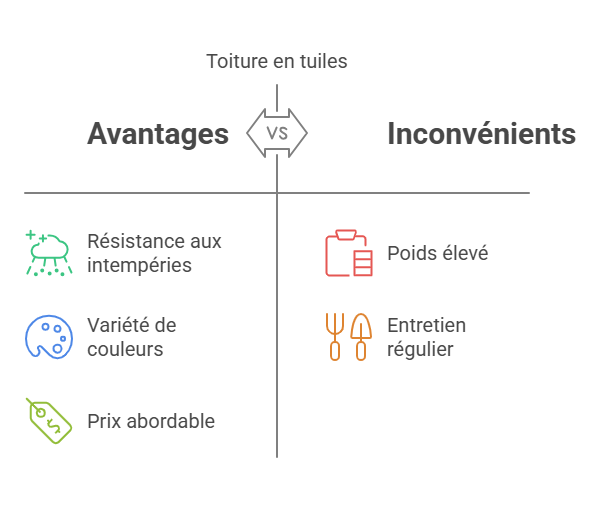 La toiture en tuiles terre cuite ou béton